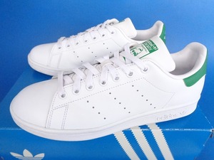 13534■美品 17年製 adidas stansmith アディダス スタンスミス 白 緑 顔つき 25.5 M20324 箱付き