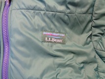 13588■エルエルビーン L.L bean カタディン プリマロフト パファー ジャケット 復刻 90s S 緑 紫 グリーン パープル パフ ナイロン_画像3