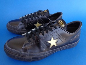 13581■美品 CONVERSE ONESTAR J MADE IN JAPAN コンバース ワンスター 黒 金 27 81/2 日本製 ブラック ゴールド ビンテージ