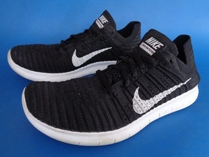 13592■15年製 NIKE FREE RN FLYKNIT ナイキ フリー フライニット 黒 白 27 831069-001