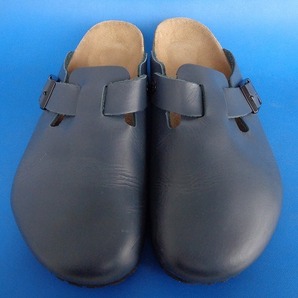 13619■Birkenstock BOSTON ビルケンシュトック ボストン サンダル レザー 紺 ネイビー 42 27 クロッグの画像3