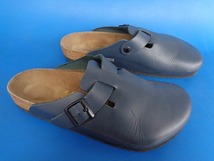 13619■Birkenstock BOSTON ビルケンシュトック ボストン サンダル レザー 紺 ネイビー 42 27 クロッグ_画像2