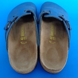 13619■Birkenstock BOSTON ビルケンシュトック ボストン サンダル レザー 紺 ネイビー 42 27 クロッグの画像8