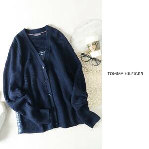 トミーヒルフィガー TOMMY HILFIGER☆洗える オーガンジー刺繍 異素材切替 コットンカーディガン Sサイズ☆A-O 1036