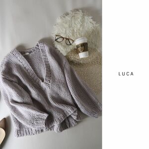 1.6万☆2022AW☆ルカ LUCA☆LC/LLL Vネック手編みニット☆M-S 0185