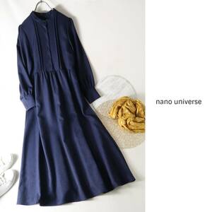  Nano Universe nano universe*... stand-up collar pin tuck One-piece free size *M-B 1282