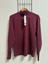 新品（タグ付き）［UNIQLO］ユニクロ　ヒートテックコットンタートルネックT 長袖　ワイン系　M Y2629_画像1