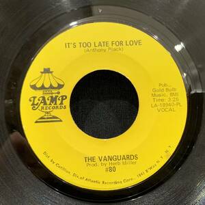 【EP】The Vanguards - It's Too Late For Love / The Thought Of Losing Your Love 1970年US盤 PL Lamp Records #80 