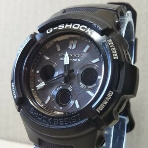 CASIO G-SHOCK AWG-M100BW 電波 ソーラーアナデジ 腕時計 メンズ 反転液晶 ブラック