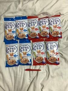 猫餌　おさかな生活　60g 3食入　赤6青3計9(27食) アイシア　送料負担別出品　2025年以降　在庫3s キャットフード バラエティSやお試し別出