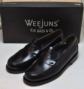 G.H BASS　バス 定番サドルローファー　LOGAN　ローガン　ブラックレザー　レザーソール　US9.5　27-27.5cm相当　＊キズあり　未使用品