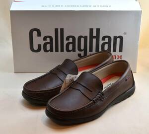 CallagHan カラハン　キャラハン　超軽量サドルローファー　ブラウンレザー　18033-41　26cm相当　スペイン製　未使用品