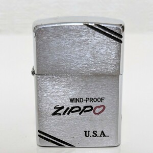当時物 ZIPPO ジッポービンテージオイルライター WIND-PROOF ZIPPO U.S.A 1989年製 シルバーカラー イタリック体 斜字体 動作未確認 現状品