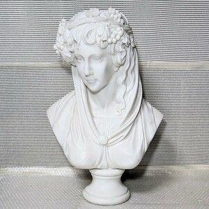 当時物 アリアドネ アリアス像 アリアス胸像 女神像 西洋彫刻 芸術 美術 デッサン 彫刻 置物 オブジェ 60cm 9.7kg アラバスター大理石？