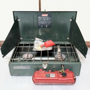 Coleman 413H Two Burner POWERHOUSE コールマン ツーバーナー コンロ パワーハウス 413H 現状品 リュブリカント ジョウゴ等付属品あり