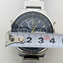 1円 希少レア SEIKO 7T34-0AA0 セイコー スカイプロフェッショナル クロノグラフ アラーム 青文字盤 クオーツ 7T34-0AA0 電池交換済 稼働品_画像9