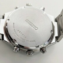 1円 希少レア SEIKO 7T34-0AA0 セイコー スカイプロフェッショナル クロノグラフ アラーム 青文字盤 クオーツ 7T34-0AA0 電池交換済 稼働品_画像8