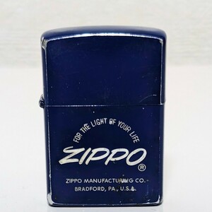 当時物 ZIPPO ジッポービンテージオイルライター FOR THE LIGHT OF YOUR LIFE ZIPPO 1983年製 ブルー イタリック体 斜字体 喫煙具 現状品