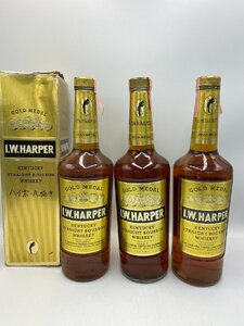 ST【同梱不可】IW ハーパー ゴールドメダル 3本セット 750ml×3本 未開栓 古酒 Z037612