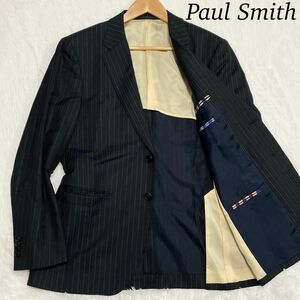 【美品】ポールスミスロンドン　Paul Smith LONDON スーツ　ジャケット　高級シルク混　裏地チェック　ビジネス　L