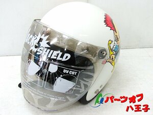 中古 マルシン工業 ★ フリーサイズ BRAINSPIN ジェットヘルメット ANARCHY OF LOVE アナーキーオブラブ 2009年製