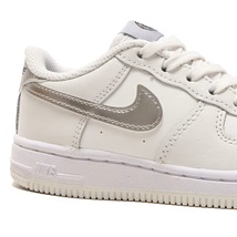 ナイキ 16cm US 10C フォース 1 ロー SE TD ホワイト シルバー NIKE FORCE 1 LOW SE (TD) ベビーシューズ 子供靴 天然皮革 白 銀_画像8