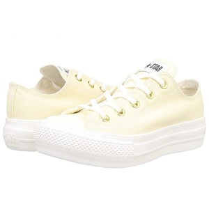 コンバース 25cm オールスター ライト クリーム ホワイト CONVERSE ALL STAR LIGHT PLTS GE OX レディース キャンバス スニーカー 軽量 