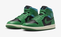 ナイキ 25cm ウィメンズ エアジョーダン 1 ミッド ブラック グリーン 税込定価15400円 NIKE WMNS AIR JORDAN 1 MID レディース スニーカー_画像1