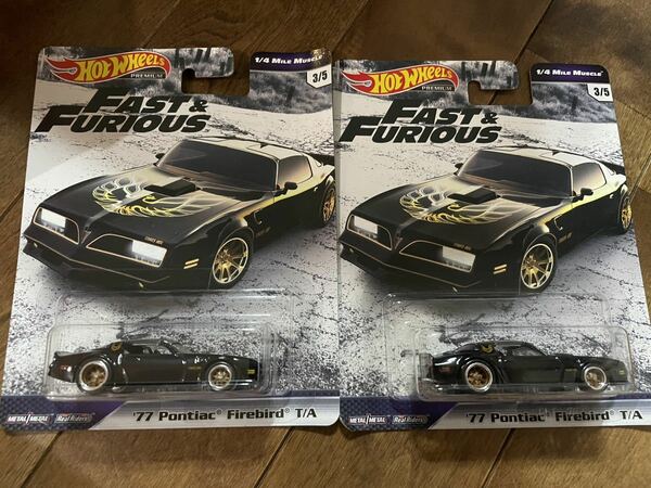 送料込2台セット レア 初期カード HOTWHEELS ホットウィール FAST＆FURIOUS 77 Pontiac Firebird T/A ポンティアックファイヤーバード