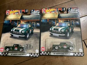 送料込2台セット ホットウィール BOULEVARD '67 AUSTIN MINI PICKUP ブールバード オースチン ミニ ピックアップ ミニクーパー Hot wheels