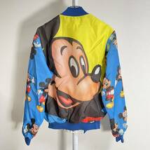 90s USA製 ナイロン スタジャン Disney ディズニー mickey ミッキー 全面プリント 古着 ジャケット_画像1