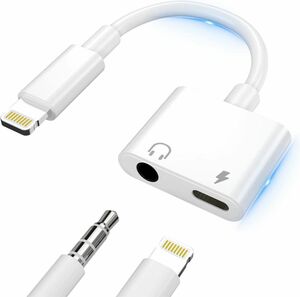 TOMPOL iPhone イヤホン変換アダプター 3.5mm 2in1 急速充電 二股ケーブル ライトニング 変換 ケーブ