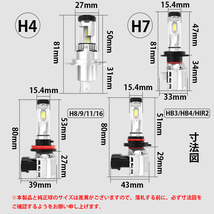 ポン付け仕様 LEDヘッドライト フォグランプ H4 H7 H8/H9/H11/H16 HB3 HB4 HIR2 車検対応 3000K/4300K/6000K/8000K/10000K 14600LM_画像10