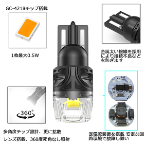 LEDバックランプ T10 T16 ポジションランプ ルームランプ 爆光 DC12V 無極性 Canbus 1000ルーメン 6000K 2本セット 送料無料の画像5