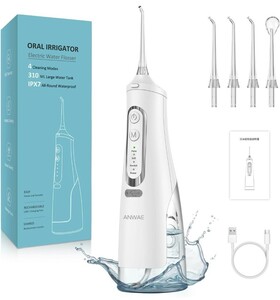 0603u0208 oral cavity washing vessel jet washer ANWALE change nozzle 4ps.@310ML tongue quarter f Roth USB rechargeable IPX7 waterproof WHITE