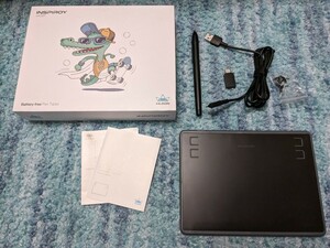 0603u2332　HUION ペンタブレット ペンタブ H430P 4.8×3インチ 充電不要ペン 4096レベル筆圧 OTGアダプター付き 初心者向け