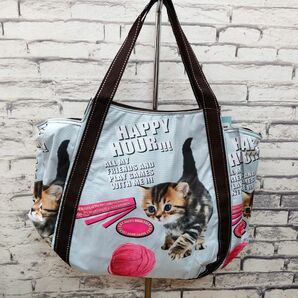 ★新品★ 保冷 バルーンバッグ 猫柄 プリント E柄