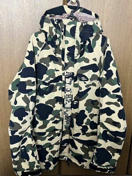 A BATHING APE アベイシングエイプ 最初期1996年オリジナル版 1stイエローカモ スノボジャケット 木村拓哉 キムタク CM着用モデル