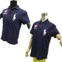 ポロ ラルフローレン Tシャツ 半袖 刺繍 FRANCE 国旗 コットン 綿 100％ ネイビー サイズS/SLIM FIT メンズ 中古 古着 Polo RalphLawren_画像6