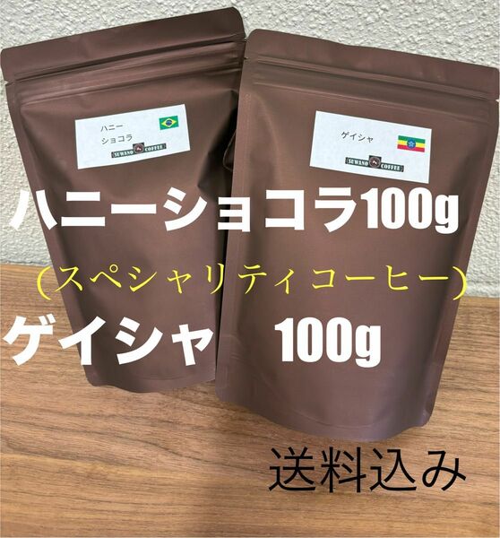 フルーティー　ゲイシャナチュラル100g チョコ風味　ハニーショコラ100g 飲み比べ　3月末まで限定価格