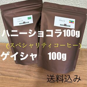 フルーティー　ゲイシャナチュラル100g チョコ風味　ハニーショコラ100g 飲み比べ　3月末まで限定価格