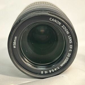 1円〜 【超美品】CANON キャノン レンズ ZOOM LENS EF-S 55-250mm 1:4-5.6 IS Ⅱ MACRO 1.1m/3.6f Φ58mm 一眼カメラ用