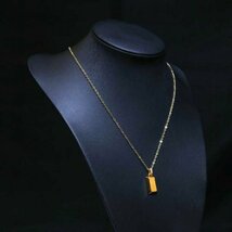 【1円スタート】ゴールド ネックレス 金ネックレス 925 刻印あり 18kgp 金 ペンダント ゴールドバー レディース メンズ gold necklace 356_画像4