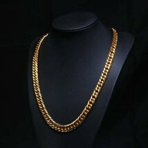 【1円スタート】喜平ネックレス 金チェーン gold necklace 18kgp 金ネックレス 幅9mm 55cmダブル 喜平 メンズ レディース 335_画像4