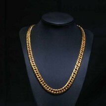 【1円スタート】喜平ネックレス 金チェーン gold necklace 18kgp 金ネックレス 幅9mm 55cmダブル 喜平 メンズ レディース 335_画像2