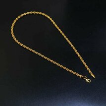 【1円スタート】金 ネックレス メンズ レディース ネックレス 18kgp 鍍金 金チェーン 喜平 18k 刻印あり ロープチェーン ネックレス 323_画像1