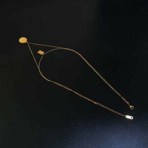 【1円スタート】gold necklace K18 刻印 18k レディース ネックレス ペンダント 18k gp 鍍金 プレゼント ギフト 331