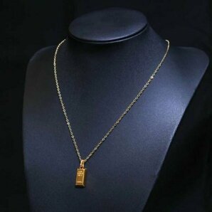 【1円スタート】ゴールド ネックレス 金ネックレス 925 刻印あり 18kgp 金 ペンダント ゴールドバー レディース メンズ gold necklace 356の画像3