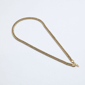 【1円スタート】鍍金 18k Gold Necklace 18kgp 55cm 幅8mm ダブル 金ネックレス 金チェーン 喜平ネックレス メンズ 342