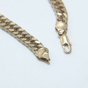 【1円スタート】鍍金 18k Gold Necklace 18kgp 55cm 幅8mm ダブル 金ネックレス 金チェーン 喜平ネックレス メンズ 342の画像3